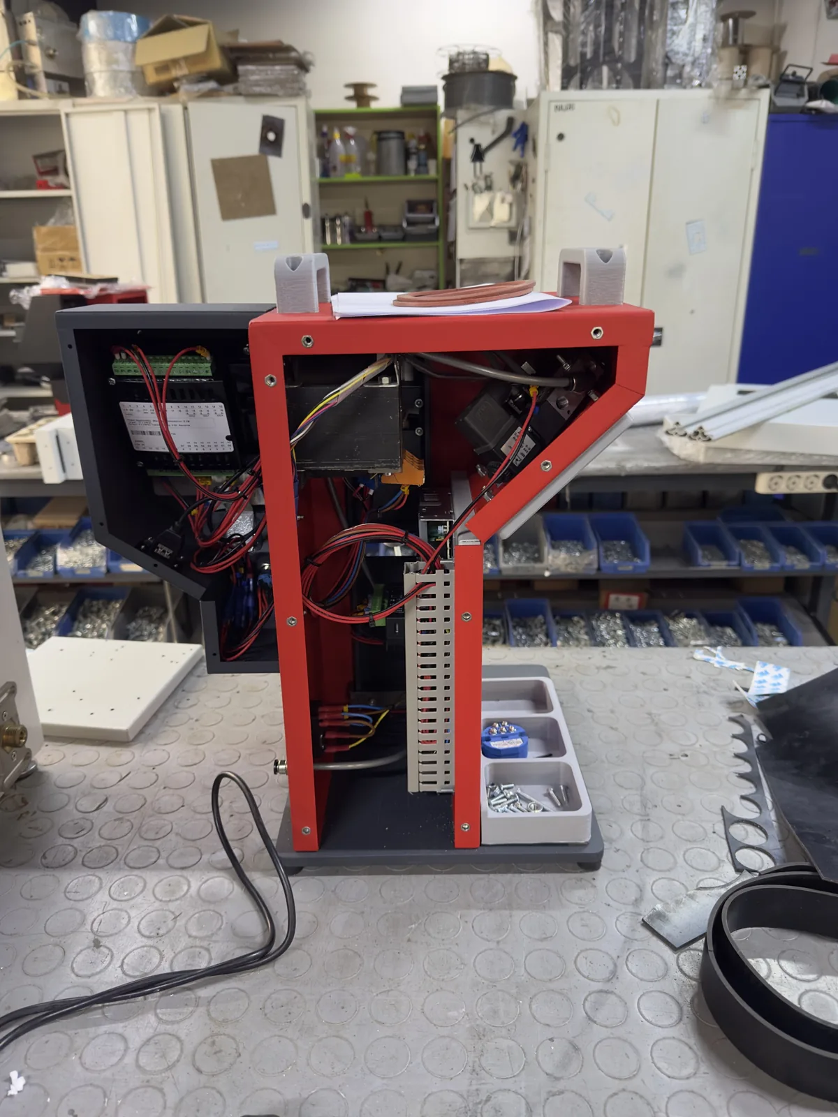 In-house electrical panel wiring and terminal blocks